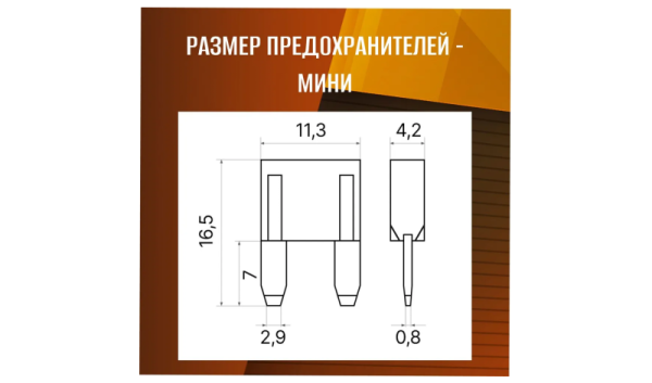 Предохранители флажковые (мини) комплект 10шт. (7,5А-30А) Япония